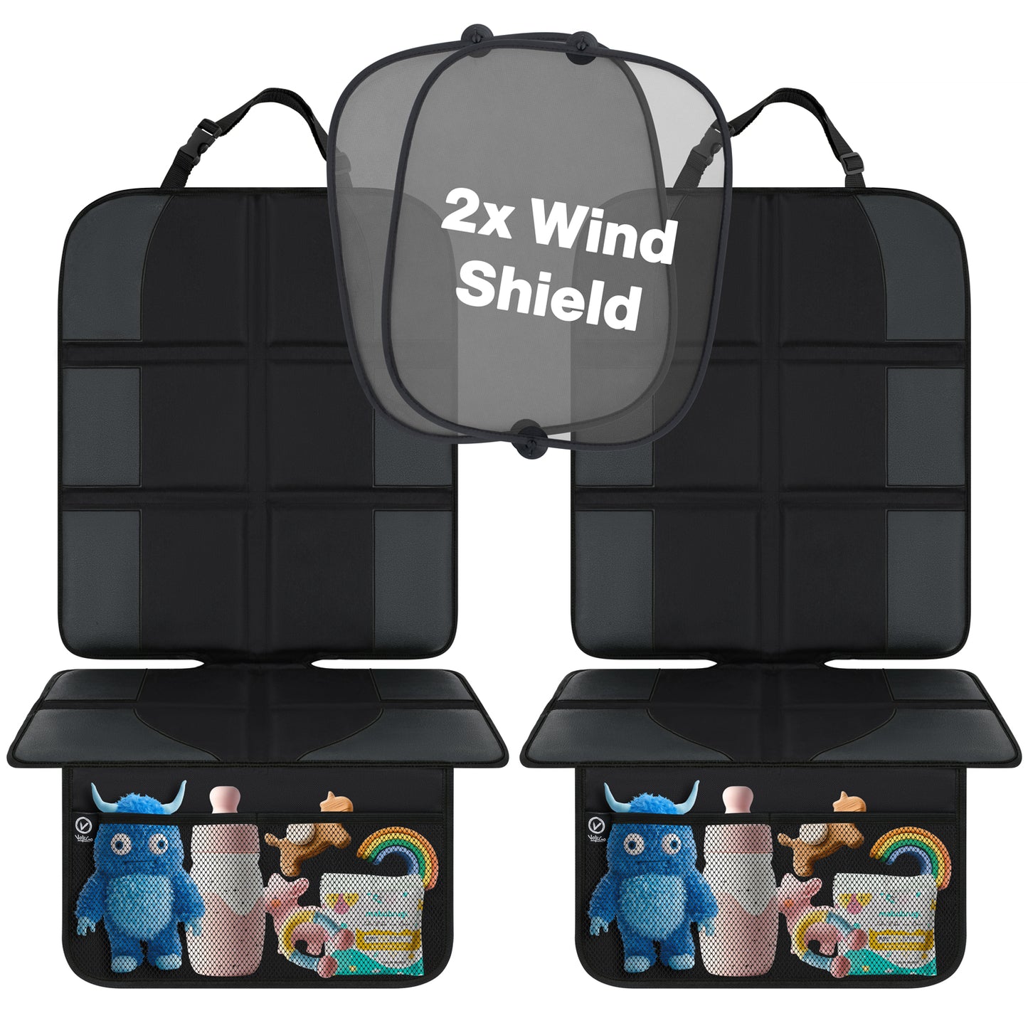 Car Seat Protector for Child Car Seat with Car Window Shade